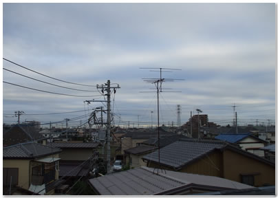 東京方向　曇り空