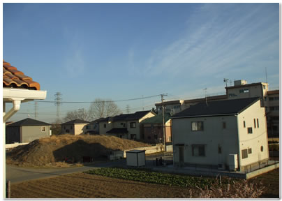 東京タワー方向 遠くに樹木あり