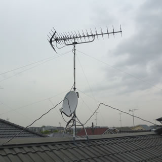 既存のBS,マスプロアンテナを再利用して立て直し