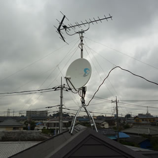 川越市的場でUBSアンテナ八木式設置