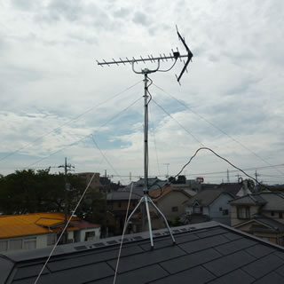 川越市熊野町で地デジアンテナ8支線で八木式設置